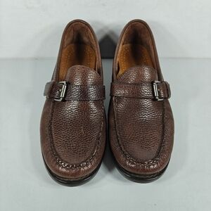 G.H Bass Weejuns Bass Bran Slip on Loafers Buckle Detail Brown Preppy Men's 7
